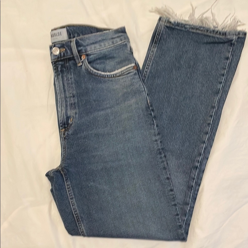 Agolde High Rise Stovepipe Jean.